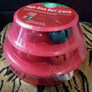 Cat Toy Interactive Red High-Rise Ball Track Christmas Theme New Ea.